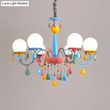 Colorful Curved Chandelier Lights: Pink And Yellow Metallic Pendant Lamp With Or Without Shade