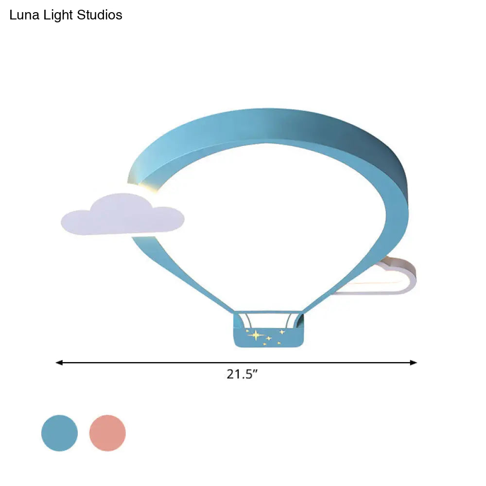 Colorful Hot Air Balloon Ceiling Light - Led Flushmount Lamp In 18/21.5 Width