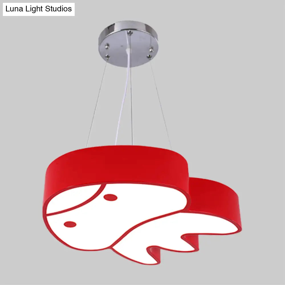 Colorful Led Suspension Light With Acrylic Jellyfish Shade - Cartoon Style Ceiling Chandelier