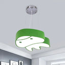 Colorful Led Suspension Light With Acrylic Jellyfish Shade - Cartoon Style Ceiling Chandelier Green