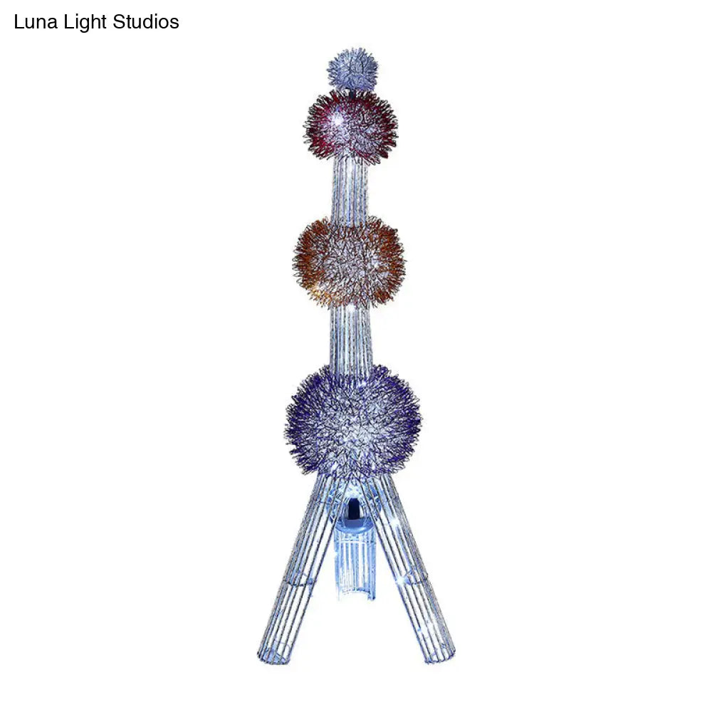 Colorful Led Tripod Floor Lamp - Decorative Aluminum Stand Blue/Purple/Yellow