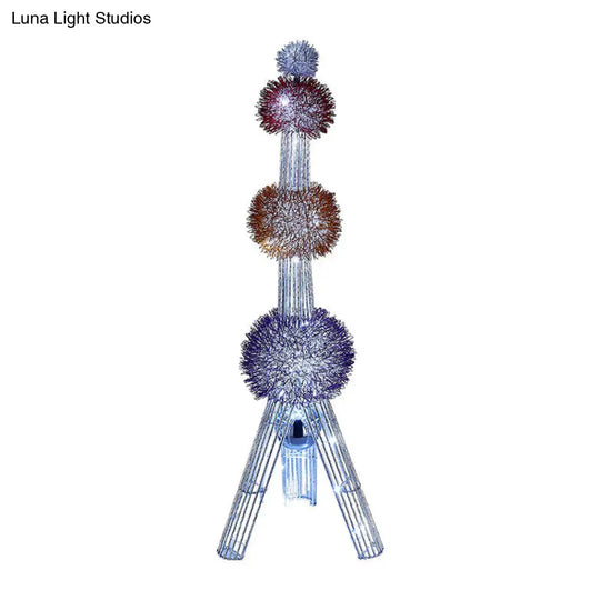 Colorful Led Tripod Floor Lamp - Decorative Aluminum Stand Blue/Purple/Yellow