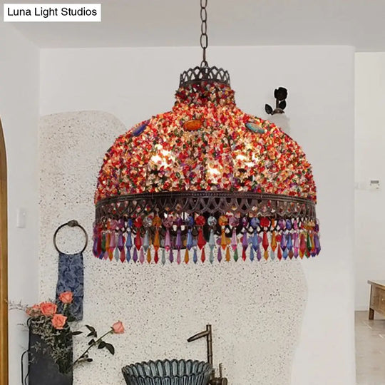 Colorful Metal Pendant Chandelier With Multiple Bulb Options 14.5/17/23.5 Width