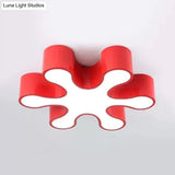 Colorful Petal Acrylic Led Ceiling Lamp For Kindergarten - Red/Yellow/Blue/Green 19.5/23.5 W Red /