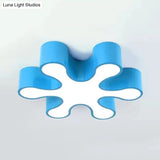 Colorful Petal Acrylic Led Ceiling Lamp For Kindergarten - Red/Yellow/Blue/Green 19.5/23.5 W Blue /