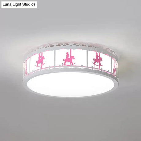 Colorful Round Ceiling Light For Kindergarten With Acrylic Flush Mount