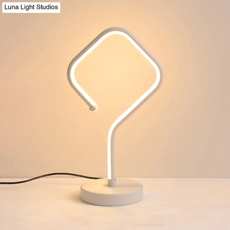 Compact White Led Desk Lamp With Acrylic Shade In Warm/White Light - Minimalist Table