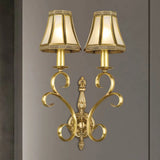 Conical Wall Mount Light - Traditional Brass Metal Fixture With 1/2-Light Lighting 2 /