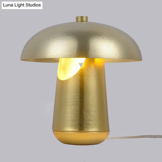 Contemporary 1-Head Metallic Nightstand Lamp In Bronze/Rose Gold - Table Lighting For Dining