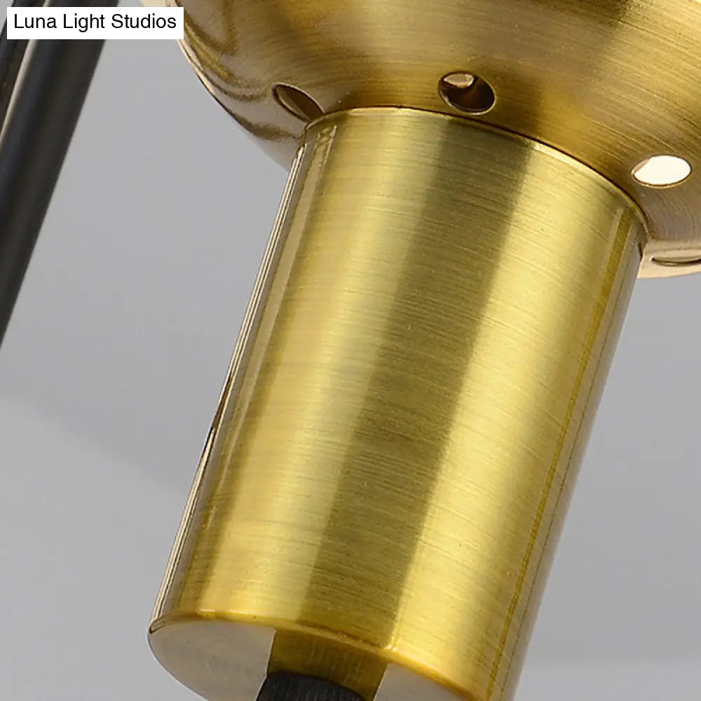 Contemporary 2/4 Light Gold Hanging Pendant Chandelier with Clear Glass Shade