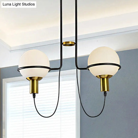 Contemporary 2/4 Light Gold Hanging Pendant Chandelier with Clear Glass Shade