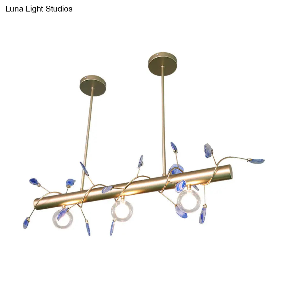 Contemporary 3-Light Ceiling Pendant With Vibrant Colored Glass Shade