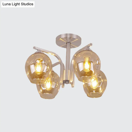 Contemporary 4 - Head Bud Shade Ceiling Light - Perfect For Dining Room Or Bedroom