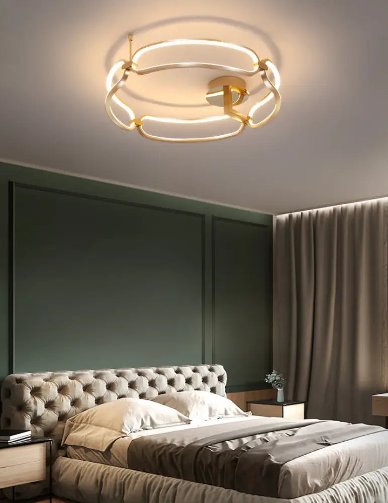 Contemporary Acrylic Ceiling Mount Chandelier - Sphere Semi Flush Lights For Living Room