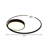 Contemporary Acrylic Flush Mount Ceiling Light - Black Led Fixture (16/23.5 Width) Warm/White