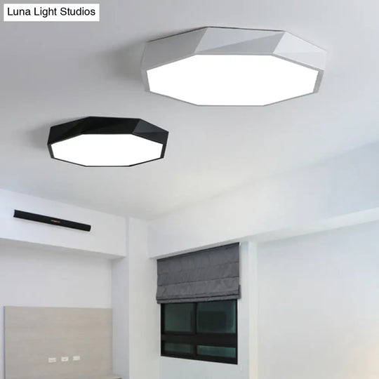 Contemporary Acrylic Flush Mount Ceiling Light For Bedroom - Faceted Chandelier