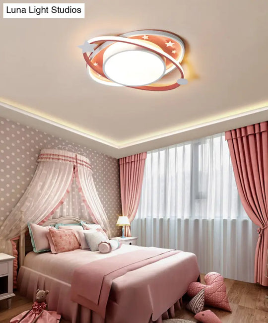 Contemporary Acrylic Flush Mount Ceiling Light For Bedroom - Planet