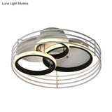 Contemporary Acrylic Flush Mount Ceiling Light With Overlapping Rings - 16’/19.5’ Wide Led