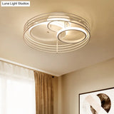 Contemporary Acrylic Flush Mount Ceiling Light With Overlapping Rings - 16/19.5 Wide Led Black/White