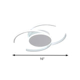 Contemporary Acrylic Flushmount With Double C Design - Indoor White Led Lighting