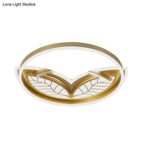 Contemporary Acrylic Halo Ring Flush Ceiling Light - Led Mount Lamp In Gold With Warm/White