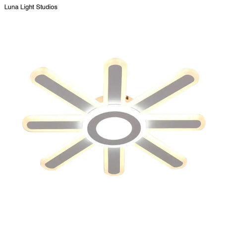 Contemporary Acrylic Led Ceiling Lamp In White For Study Room Hallway