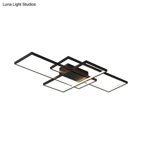 Contemporary Acrylic Led Flush Ceiling Light - 33.5’/41’ Wide Flushmount Lighting In