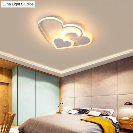 Contemporary Acrylic Led Flush Ceiling Light Fixture - Loving Heart Design For Bedrooms
