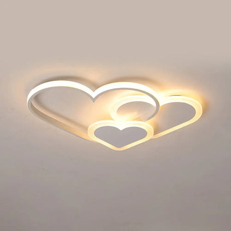 Contemporary Acrylic Led Flush Ceiling Light Fixture - Loving Heart Design For Bedrooms White /