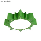 Contemporary Acrylic Led Flush Mount Lamp In Sun Design For Kindergarten