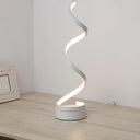 Contemporary Acrylic Led Nightstand Lamp - Stylish Spiral Shape For Living Room Table Lighting White