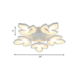 Contemporary Acrylic Maple Leaves Led Semi Flush Mount Ceiling Lamp In White/Warm Light