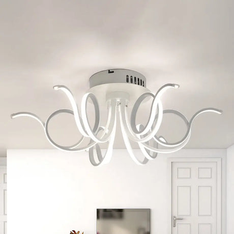 Contemporary Acrylic Octopus Flush Mount Light Fixture – 3/6/8 Led Lights For Living Room Ceiling
