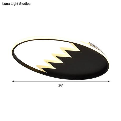 Contemporary Acrylic Round Ceiling Light 22’/26’ Wide Black/White Led Flush Mount Fixture With