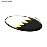 Contemporary Acrylic Round Ceiling Light 22’/26’ Wide Black/White Led Flush Mount Fixture With