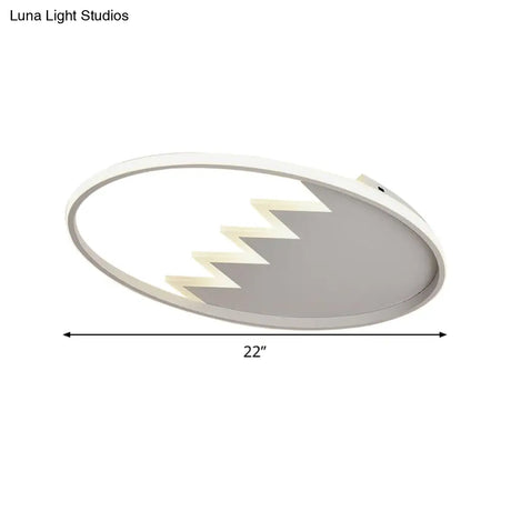Contemporary Acrylic Round Ceiling Light 22’/26’ Wide Black/White Led Flush Mount Fixture With