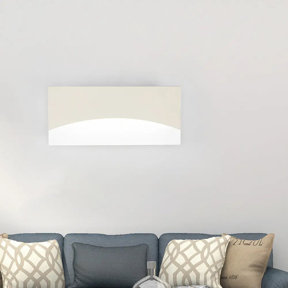 Contemporary Acrylic Wall Light Fixture Rectangular Bedside Sconce In White/Gold Warm/White White /