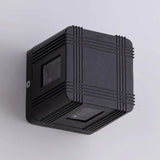 Contemporary Aluminum Cubic Wall Light - Stylish Led Sconce With Black Frame White/Warm Lighting /