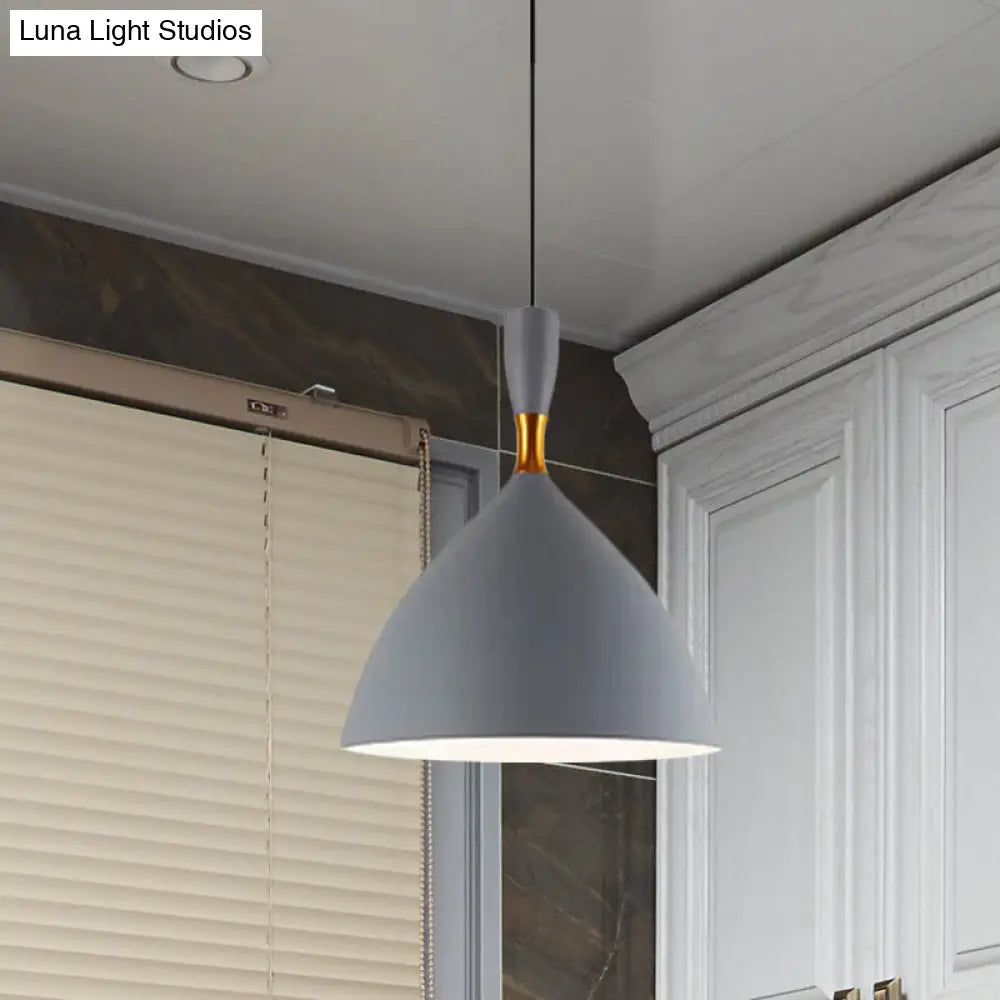 Contemporary 6.5/10 Inch Aluminum Funnel-Shaped Suspension Light For Study Room Or Cafe - Wide