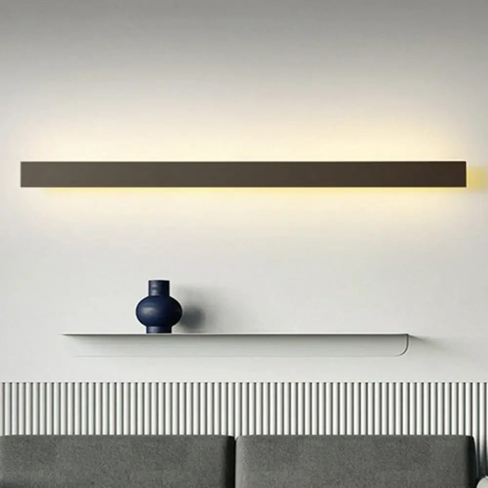 Contemporary Aluminum Linear Led Wall Sconce For Living Room Black / Large White