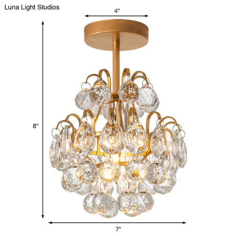 Contemporary Bent Arm Ceiling Light - Metal 1 Semi Flush Mount Gold/Black