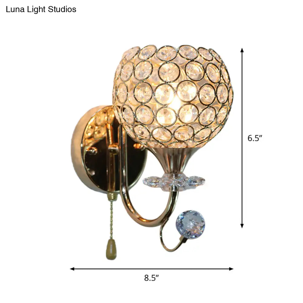 Contemporary Beveled Glass Gold Wall Sconce Light With 1 Head - Stylish Mount Fixture For Living