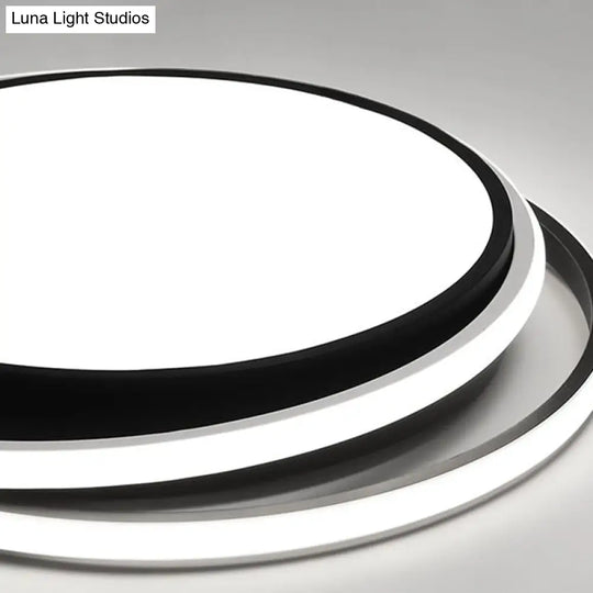 Contemporary Black Acrylic Led Flush Mount Ceiling Light For Bedrooms