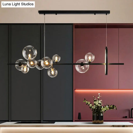 Contemporary Black Glass Pendant Lighting For Dining Table - Island Ceiling Light