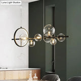 Contemporary Black Glass Pendant Lighting For Dining Table - Island Ceiling Light