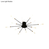Contemporary Black/Gold Ceiling Light Fixture With Acrylic Led For Bedroom - Semi Flush Mounted