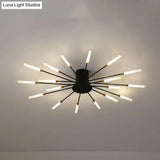 Contemporary Black/Gold Ceiling Light Fixture With Acrylic Led For Bedroom - Semi Flush Mounted