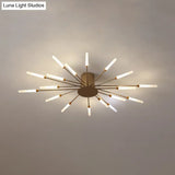 Contemporary Black/Gold Ceiling Light Fixture With Acrylic Led For Bedroom - Semi Flush Mounted