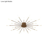 Contemporary Black/Gold Ceiling Light Fixture With Acrylic Led For Bedroom - Semi Flush Mounted