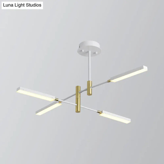 Contemporary Black/Gold Or White/Gold Acrylic Chandelier - Sputnik Ceiling Light (4/6-Light) Third